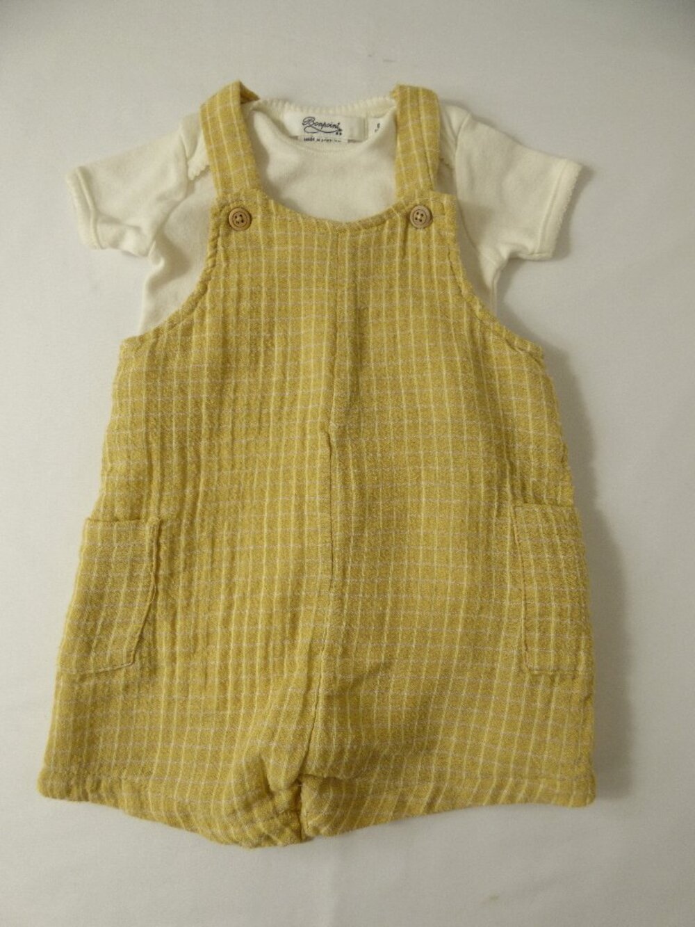 ZARA Overalls & Bonpoint T-Shirt Set, Size 6-12 Months